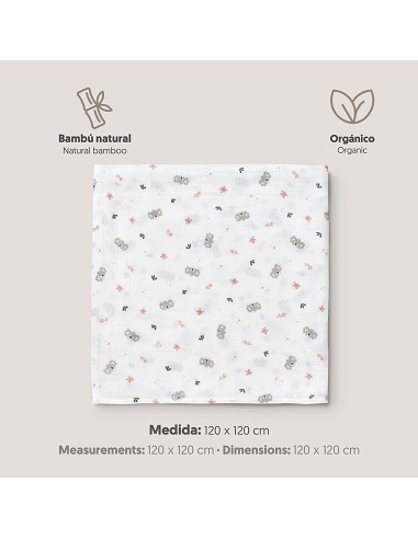 Muselina 1. 20 x 1. 2  Mod Koala Rosa