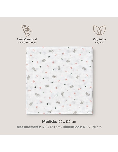 Muselina 1. 20 x 1. 2  Mod Koala Rosa