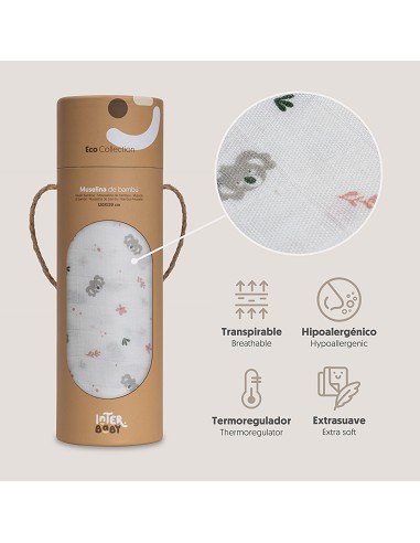 Muselina 1. 20 x 1. 2  Mod Koala Rosa