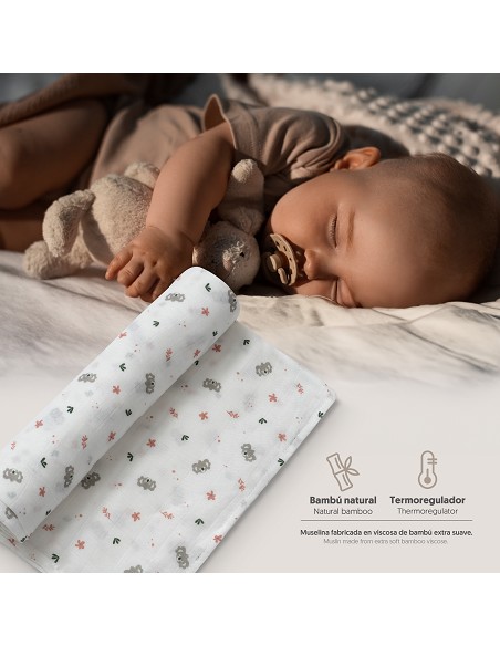 Muselina 1. 20 x 1. 2  Mod Koala Rosa