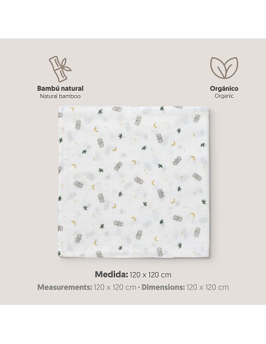 Muselina 1. 20 x 1. 20  Mod Koala Boy Gris