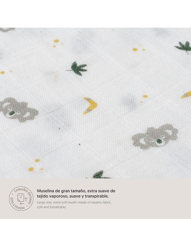 Muselina 1. 20 x 1. 20  Mod Koala Boy Gris