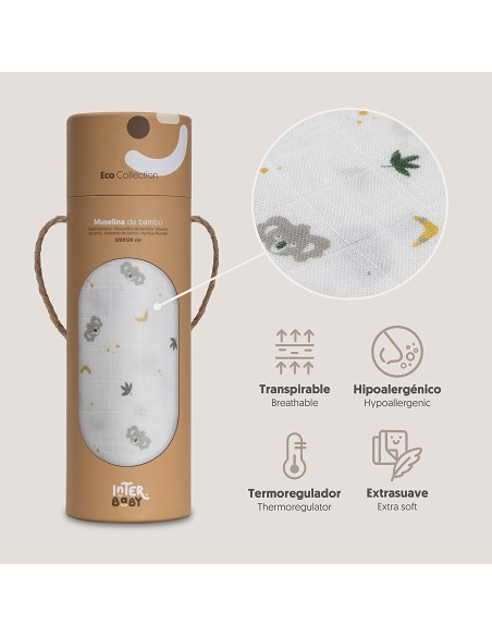 Muselina 1. 20 x 1. 20  Mod Koala Boy Gris