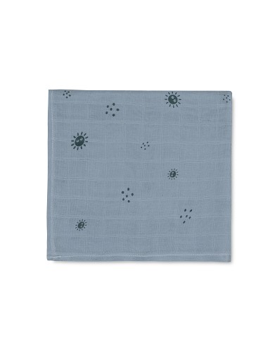 Muselina 1. 20 x 1. 20  Mod Duendesdelpolvo Azul