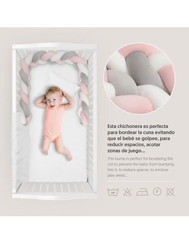 Chichonera Cuerda Trenzada Rosa