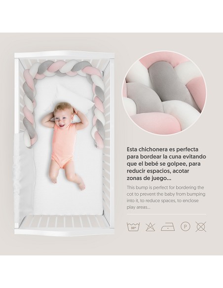 Chichonera Cuerda Trenzada Rosa