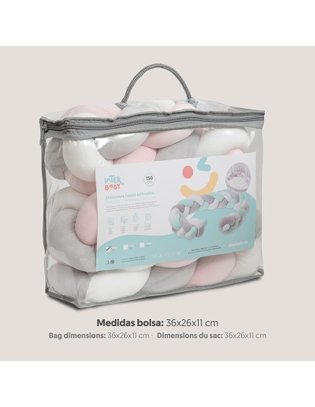 Chichonera Cuerda Trenzada Rosa