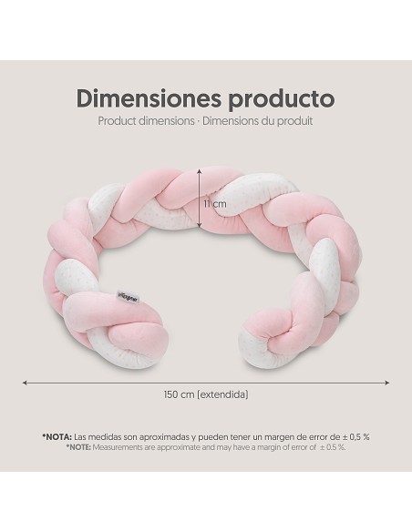 Chichonera Cuerda Trenzada  Modelo  Universo Bco/Rosa