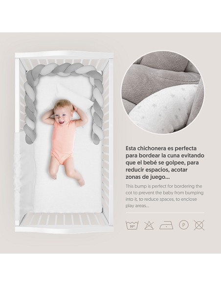 Chichonera Cuerda Trenzada  Modelo  Universo Bco/Gris