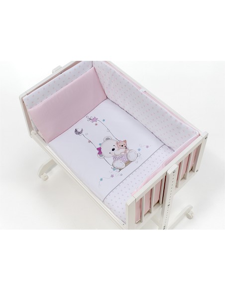 Minicuna Colecho +Coord Oso Columpio Rosa