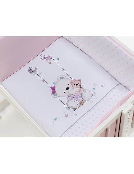 Minicuna Colecho +Coord Oso Columpio Rosa