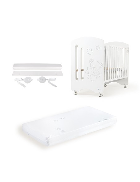 Cuna Lovely Premium Blanca+Colchon+Kit Colecho