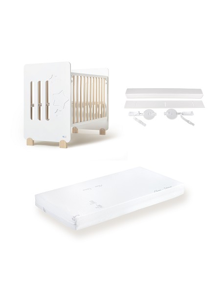 Cuna Modelo Star Nature+Colchon+Kit Colecho