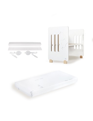 Cuna Modelo Star Nature+Colchon+Kit Colecho