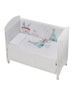 Cuna Lovely Premium+Coord 3 Pcs Tipi Oso Blanco