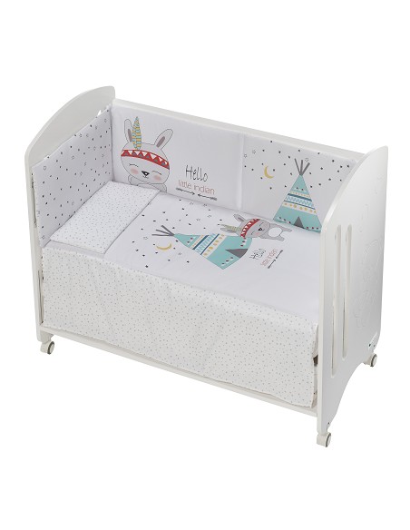 Cuna Lovely Premium+Coord 3 Pcs Tipi Oso Blanco
