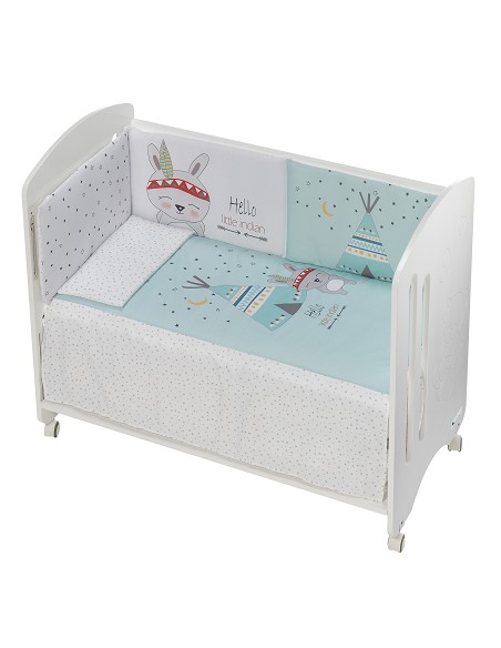 Cuna Lovely Premium+Coord 3 Pcs Tipi Oso Menta