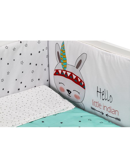 Cuna Lovely Premium+Coord 3 Pcs Tipi Oso Menta