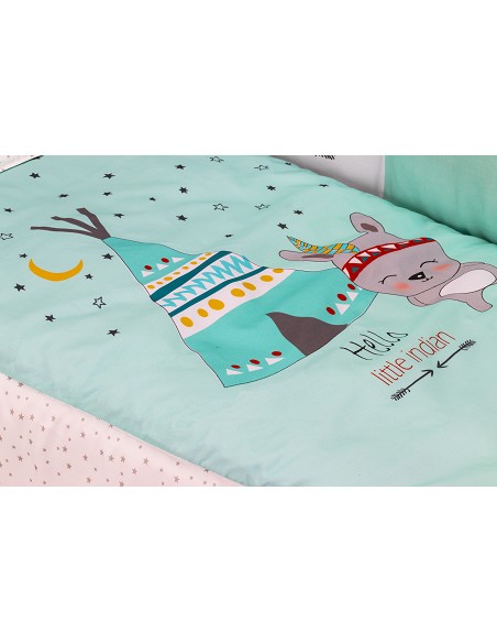 Cuna Lovely Premium+Coord 3 Pcs Tipi Oso Menta