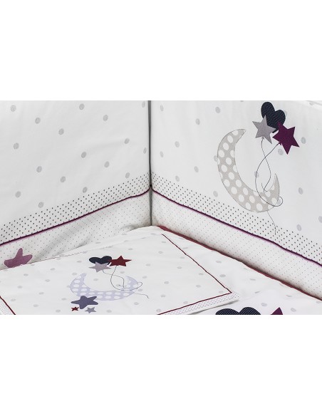 Cuna Lovely Premium+Coord 3 Pcs Oso Amoroso Rosa