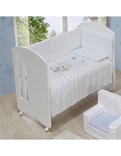 Cuna Lovely Premium+Coord 3 Pcs Oso Columpio Azul
