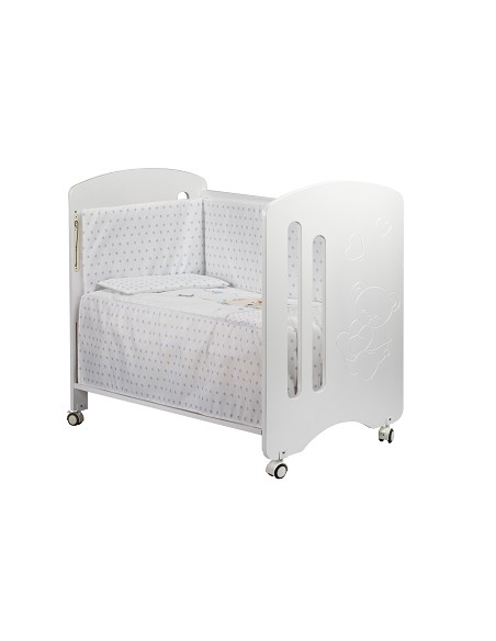 Cuna Lovely Premium+Coord 3 Pcs Oso Columpio Azul