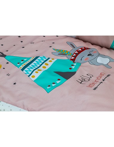 Cuna Lovely Premium+Coord 3 Pcs Tipi Oso Rosa