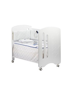 Cuna Lovely Premium+Coord 3 Pcs Oso Amoroso Azul