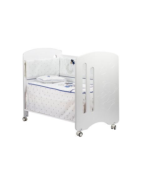 Cuna Lovely Premium+Coord 3 Pcs Oso Amoroso Azul