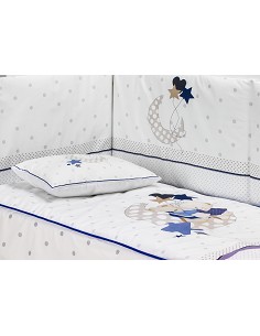 Cuna Lovely Premium+Coord 3 Pcs Oso Amoroso Azul 2