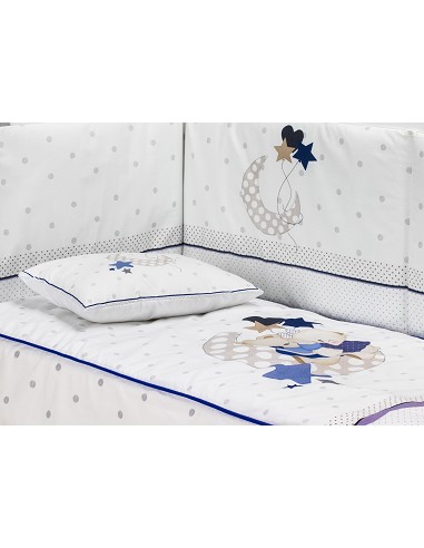 Cuna Lovely Premium+Coord 3 Pcs Oso Amoroso Azul