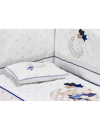Cuna Lovely Premium+Coord 3 Pcs Oso Amoroso Azul