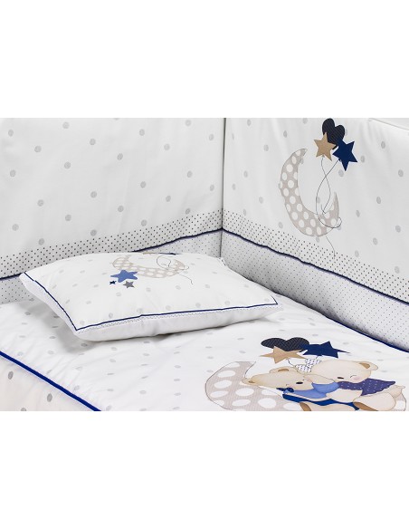 Cuna Lovely Premium+Coord 3 Pcs Oso Amoroso Azul