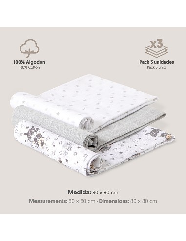 Gasas 80X80 Mod Paracaidista Pack 3 Gris