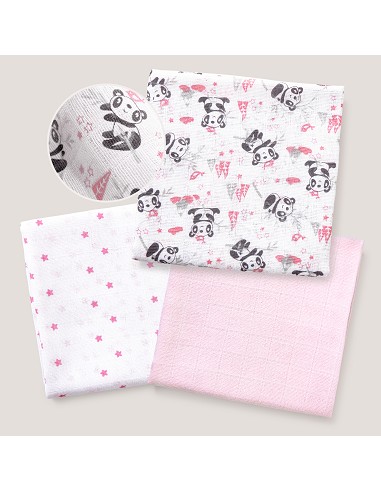 Gasas 80X80 Mod Panda Pack 3 Rosa