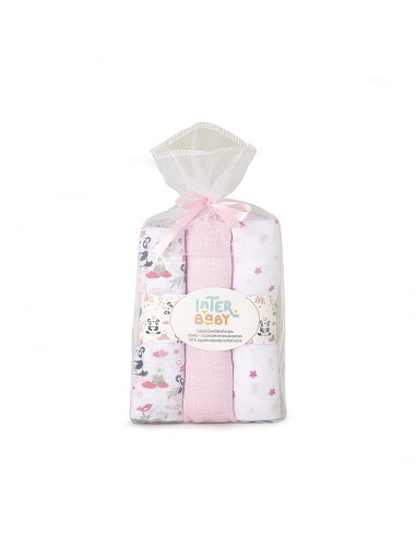 Gasas 80X80 Mod Panda Pack 3 Rosa