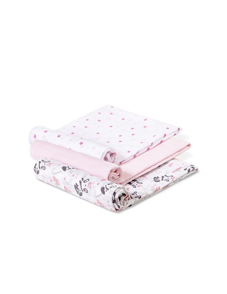 Gasas 80X80 Mod Panda Pack 3 Rosa