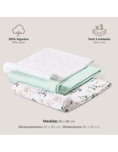 Gasas 80X80 Mod Panda Pack 3 Verde