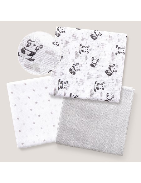 Gasas 80X80 Mod Panda Pack 3 Gris