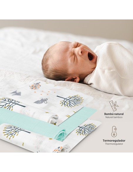 Gasas Bambu 55X70 Mod Fox Pack 3 Menta