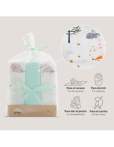 Gasas Bambu 55X70 Mod Fox Pack 3 Menta