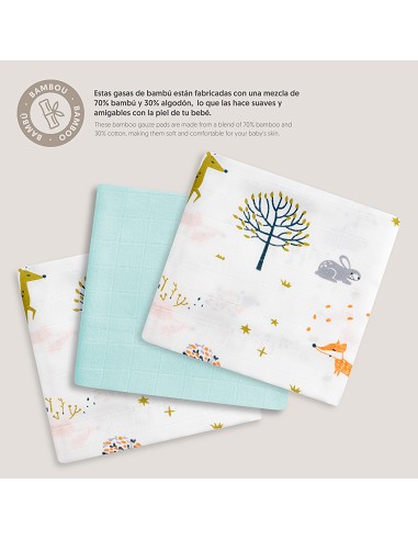 Gasas Bambu 55X70 Mod Fox Pack 3 Menta