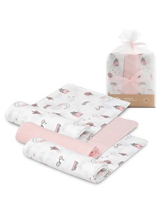 Gasas Bambu 55X70 Mod Moon Pack 3 Rosa