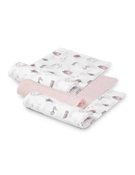 Gasas Bambu 55X70 Mod Moon Pack 3 Rosa