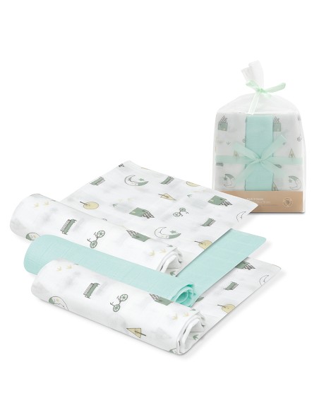 Gasas Bambu 55X70 Mod Moon Pack 3 Menta