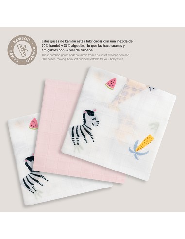 Gasas Bambu 55X70 Mod Jungla Pack 3 Rosa