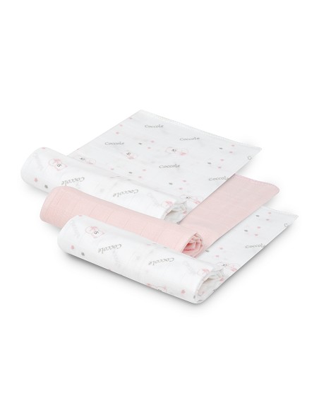 Gasas Bambu 55X70 Mod Bear Pack 3 Rosa