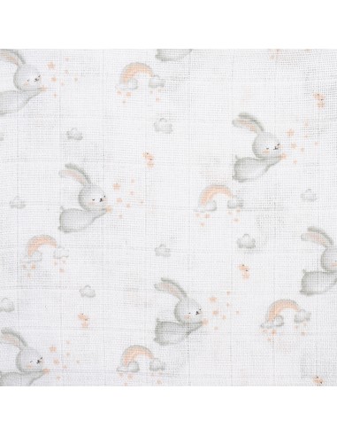 Gasas 80X80 Pack3 Modelo Conejitos Estrellas Rosa