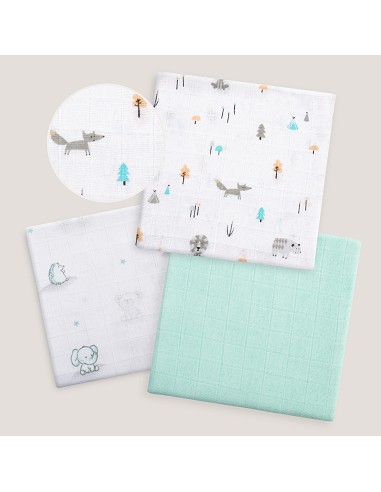 Gasas 80X80 Pack3 Modelo Forest Jungla Verde