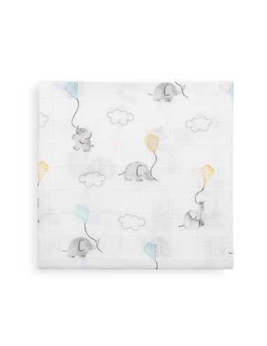 Gasas 80X80 Pack3 Modelo Elefantes Estrellas Verde